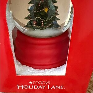 Red Christmas Tree Snow Globe